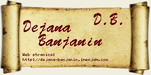Dejana Banjanin vizit kartica